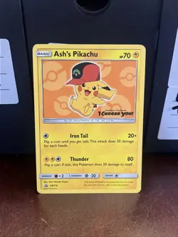 Ash's Pikachu SM110 Non-Holo Promo Pokemon the Movie LP Condition - Image 1