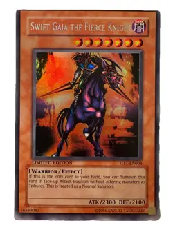 YUGIOH Swift Gaia the Fierce Knight CT1-EN004 Super Secret Rare 2004 MISPRINT LP - Image 1