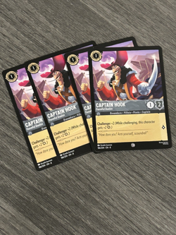 #186 Captain Hook - Forceful Duelist PLAYSET x4 Disney Lorcana Reign of Jafar 4x - Image 1