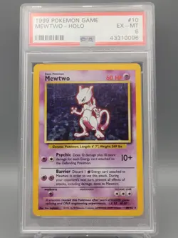 1999 Pokemon Game Base Set Unlimited 10 MeWTWO-Holo PSA 6 - Image 1