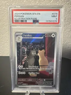 2024 POKEMON SFA EN-SHROUDED FABLE ILLUSTRATION RARE #078 PERSIAN PSA 9 - Image 1