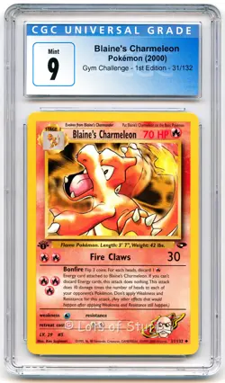 CGC 9 MINT Blaine's Charmeleon Gym Challenge 1st Edition 2000 Pokemon 31/132 -60 - Image 1