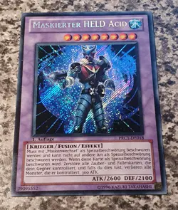 Yugioh Masked HERO Acid PRC1-DE018 Secret Rare 1st Edition 2012 NM - Image 3