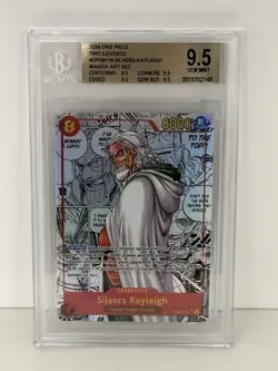 2024 ONE PIECE OP08-TWO LEGENDS MANGA ARTE ALTERNATIVA #118 ARGENTO RAYLEIGH BGS - Image 2