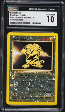 CGC 10 Electabuzz Reverse Holo Best Of Game Promo 2003 Pokemon Card #1 - Image 1