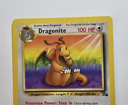 Pokemon TCG Fossil Unlimited Dragonite #19- LP - Image 2