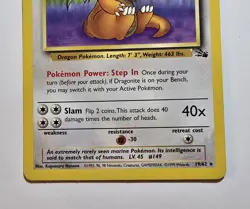 Pokemon TCG Fossil Unlimited Dragonite #19- LP - Image 3