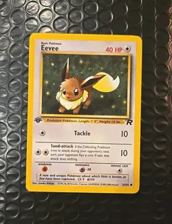 2000 Pokemon Team Rocket 33/82 Eevee 1st Edition Common Vintage WoTC Card - NM - Image 1