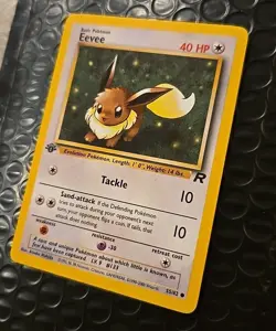 2000 Pokemon Team Rocket 33/82 Eevee 1st Edition Common Vintage WoTC Card - NM - Image 2