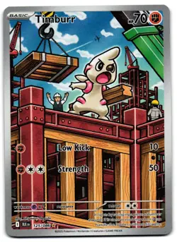 Timburr 125/086 - Black Bolt Illustration Rare Pokemon TCG - M/LP Card - Image 1