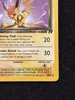 2000 Pokemon Dark Jolteon 1st Edition 38/82 Team Rocket - NM - Image 5