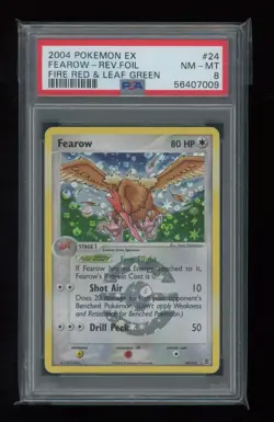POKEMON EX Fire Red Leaf Green FEAROW 24/112 Rare REVERSE HOLO FOIL PSA 8 NM-MT - Image 1