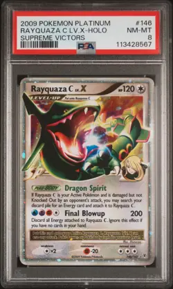 2009 POKEMON PLATINUM SUPREME VICTORS #146 RAYQUAZA C LV.X-HOLO PSA 8 - Image 1
