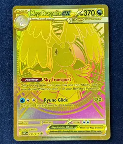 GOLD Mega Dragonite EX 295/217 Pokemon Card Ascending Heroes TCG - Image 1