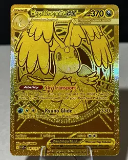 GOLD Mega Dragonite EX 295/217 Pokemon Card Ascending Heroes TCG - Image 3