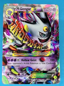 Pokemon TCG Mega Gengar EX XY166 Black Star Promo Shiny Holo Rare Card - Image 1