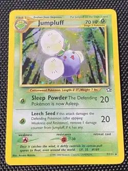Pokemon TCG Jumpluff Neo Genesis Holo Card 7/111 Unlimited Rare, LP Condition - Image 1