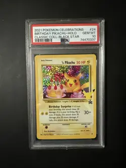 2021 POKEMON CELEBRATIONS CLASSIC COLL #24 BIRTHDAY PIKACHU-HOLO PSA 10 - Image 1