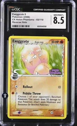 Pokemon EX Holon Phantoms 65/110 Exeggcute Reverse Holo Stamped CGC 8.5 NM/MINT+ - Image 2
