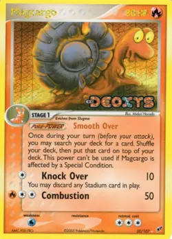 MAGCARGO 20/107 EX DEOXYS REVERSE HOLO STAMPED POKEMON TCG 2005 NM - Image 1