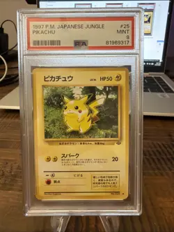 1997 Pokemon Japanese Jungle Pikachu #25 PSA 9 Mint - Image 1