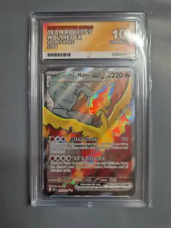 Team Rockets Moltres EX Full Art Secret Rare Destined Rivals Pokemon Ace 10 Slab - Image 1