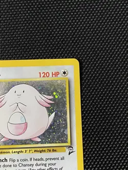 Chansey - 3/130 Swirl Base Set 2 Holo Rare Pokemon - Image 3