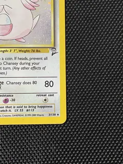 Chansey - 3/130 Swirl Base Set 2 Holo Rare Pokemon - Image 4