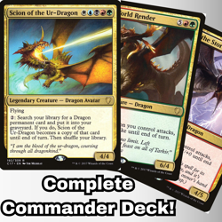 MTG Commander EDH Deck Scion of the Ur-Dragon 100 Cards Dragons Custom Deck 5 C - Image 1