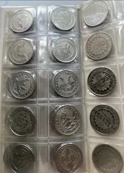 Pokemon Vintage Japanese Silver Meiji Coins Bundle - Image 3