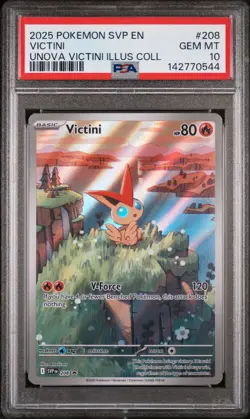 2025 POKEMON SVP EN-SV BLACK STAR PROMO #208 VICTINI PSA 10 - Image 1