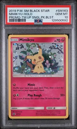 Pokemon Mimikyu SM163 Black Star Promo - Team Up Single Pack Blister PSA 10 - Image 1