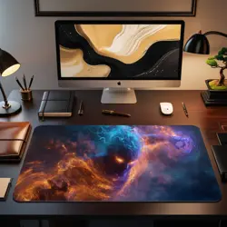 Elemental Chaos Mage MTG Playmat - Fire Ice Sorcerer Fantasy Art - Image 2