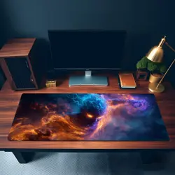 Elemental Chaos Mage MTG Playmat - Fire Ice Sorcerer Fantasy Art - Image 3