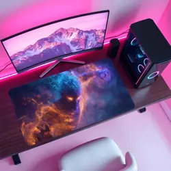 Elemental Chaos Mage MTG Playmat - Fire Ice Sorcerer Fantasy Art - Image 4