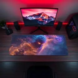 Elemental Chaos Mage MTG Playmat - Fire Ice Sorcerer Fantasy Art - Image 5