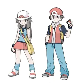 Pokemon Polaroid Trainers Red & Leaf Sketch Art Card NON TCG - Image 3