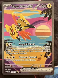 Pokemon TCG Tapu Koko EX Paradox Rift 247/182 Holo Special Illustration Rare - Image 1