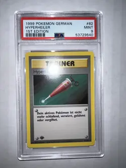Pokemon 1999 Base Set German 1st edition Full Heal Hyperheiler Card *MINT PSA 9* - Image 1