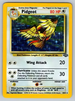 Pidgeot 8/64 Holo Rare Jungle Set Unlimited Edition Pokemon Card 1999 WOTC - Image 1