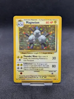 Pokemon Magneton Base Set 9/102 Holo Rare WOTC Played - Image 1