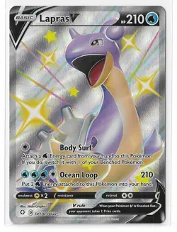 Lapras V SV110/SV122 Shining Fates Shiny Holo Rare Vault Pokemon TCG Card NM - Image 1