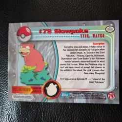 Pokemon Topps Card Slowpoke #79 TV Animation - Image 2