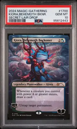 2024 MTG SECRET LAIR DROP SC: BLOOMBURROW #1700 KIORA, BEHEMOTH BECKONER PSA 10 - Image 1