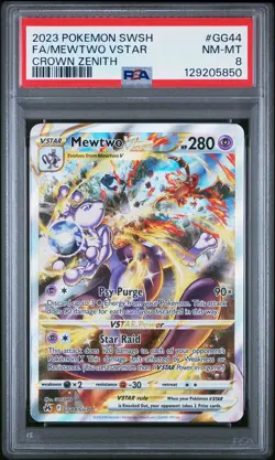 Mewtwo Vstar GG44/GG70 Sword Shield Crown Zenith Pokemon PSA 8 - Image 1