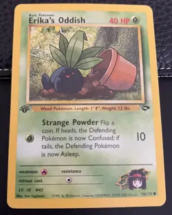 Pokemon TCG Erika's Oddish Gym Challenge Common 70/132 1st Edition NM - Image 1