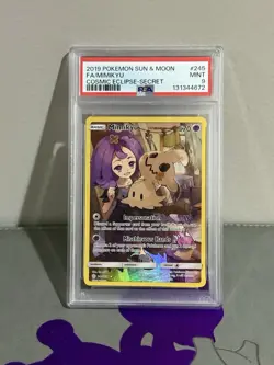 PSA 9 Mint 2019 Pokemon Sun & Moon FA/Mimikyu Cosmic Eclipse-Secret #245 - Image 1