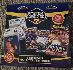 Pokemon Mystery Power Box 2 Booster Packs One 65 Ct Sleeves Chase Packs 1:10 - Image 1