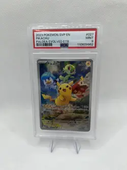 2023 POKEMON SVP EN-SV PALDEA EVOLVED ETB PROMO #027 PIKACHU PSA 9 - Image 1