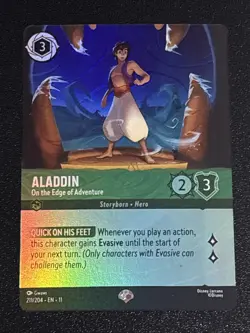 Disney Lorcana Winterspell Aladdin - On the Edge of Adventure 211/204 NM Epic - Image 1